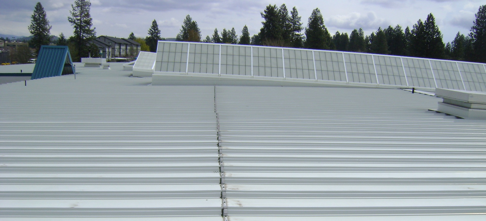 Commercial Metal Roofing System Installation With Skylights