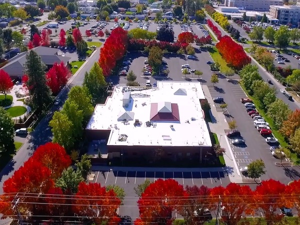 Lidgerwood Medical Center TPO Roof Recover Project Aerial View, Spokane, Washington