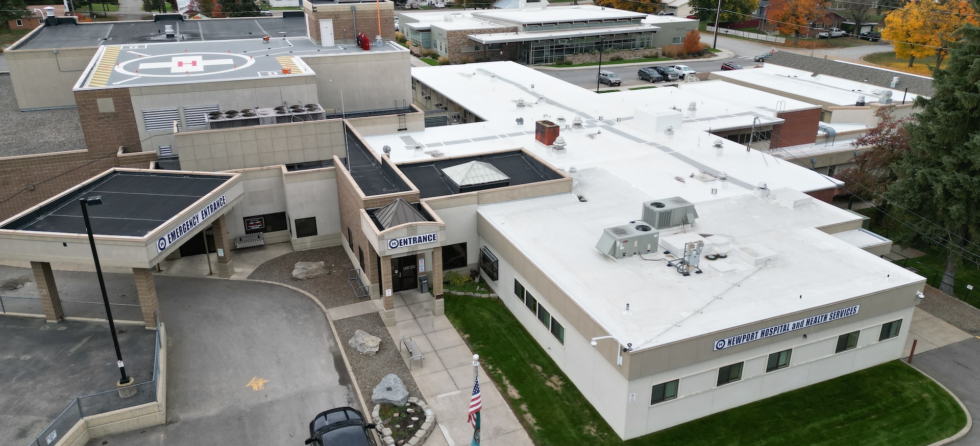 Newport Hospital & Health Services After TPO Roof Replacement Project Completion