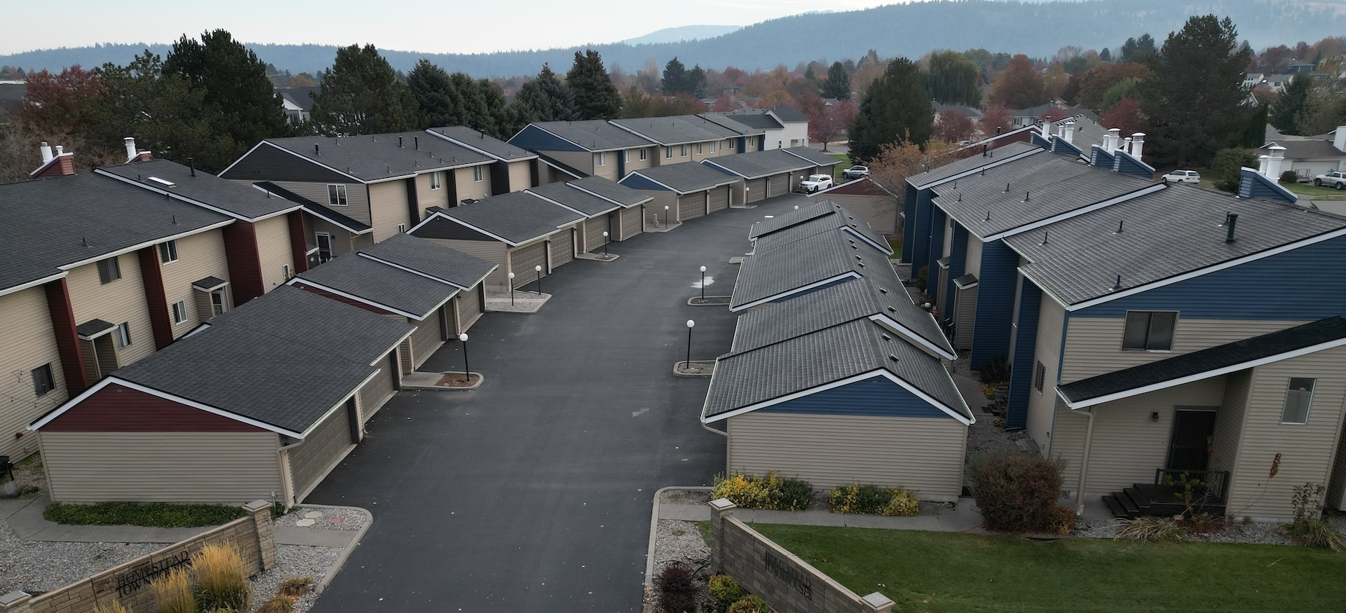 Homestead Townhouses After Shingle Roof Replacement Project Completion - Liberty Lake, WA