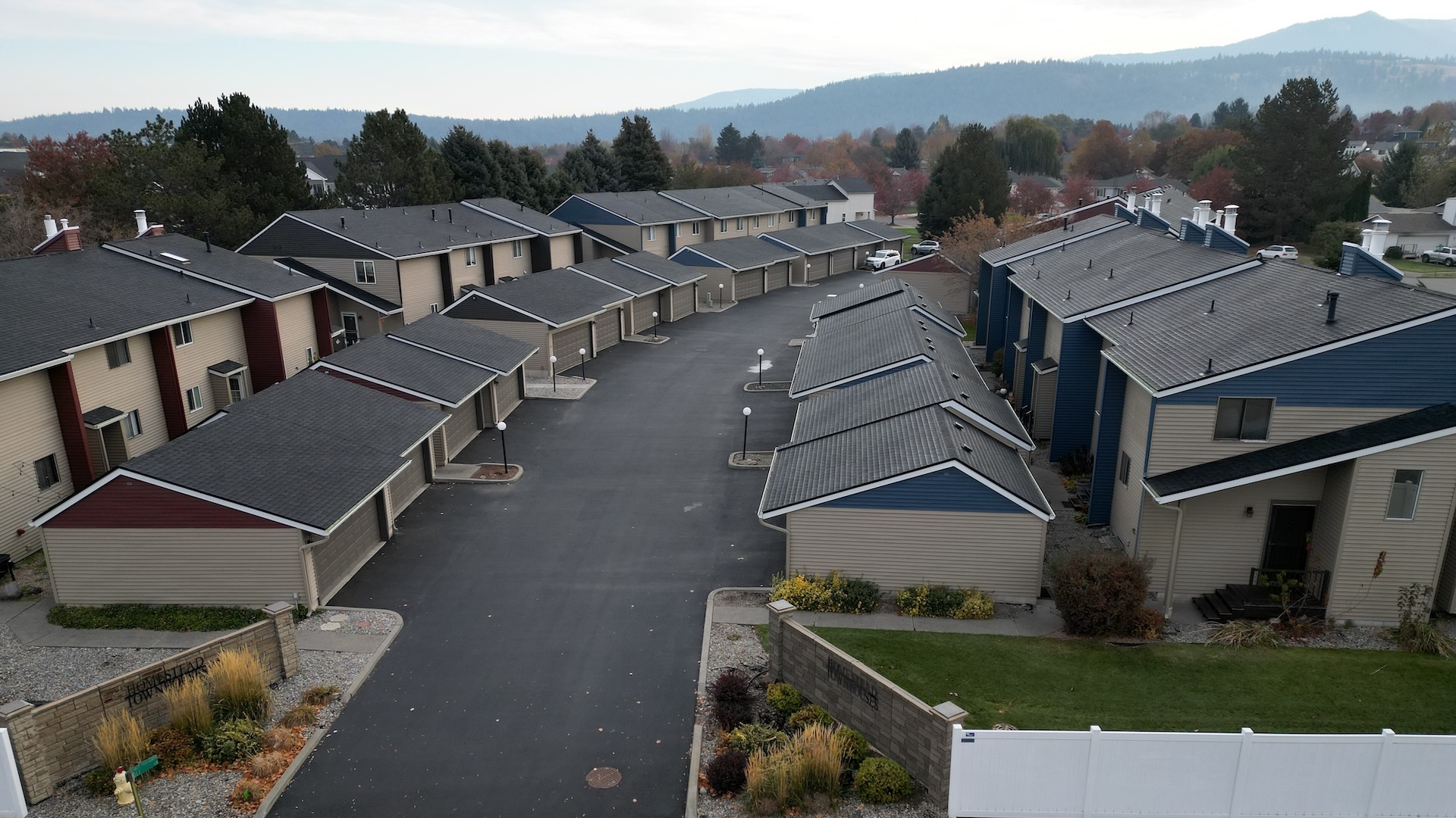 Homestead Townhouses After Shingle Roof Replacement Project Completion - Liberty Lake, WA
