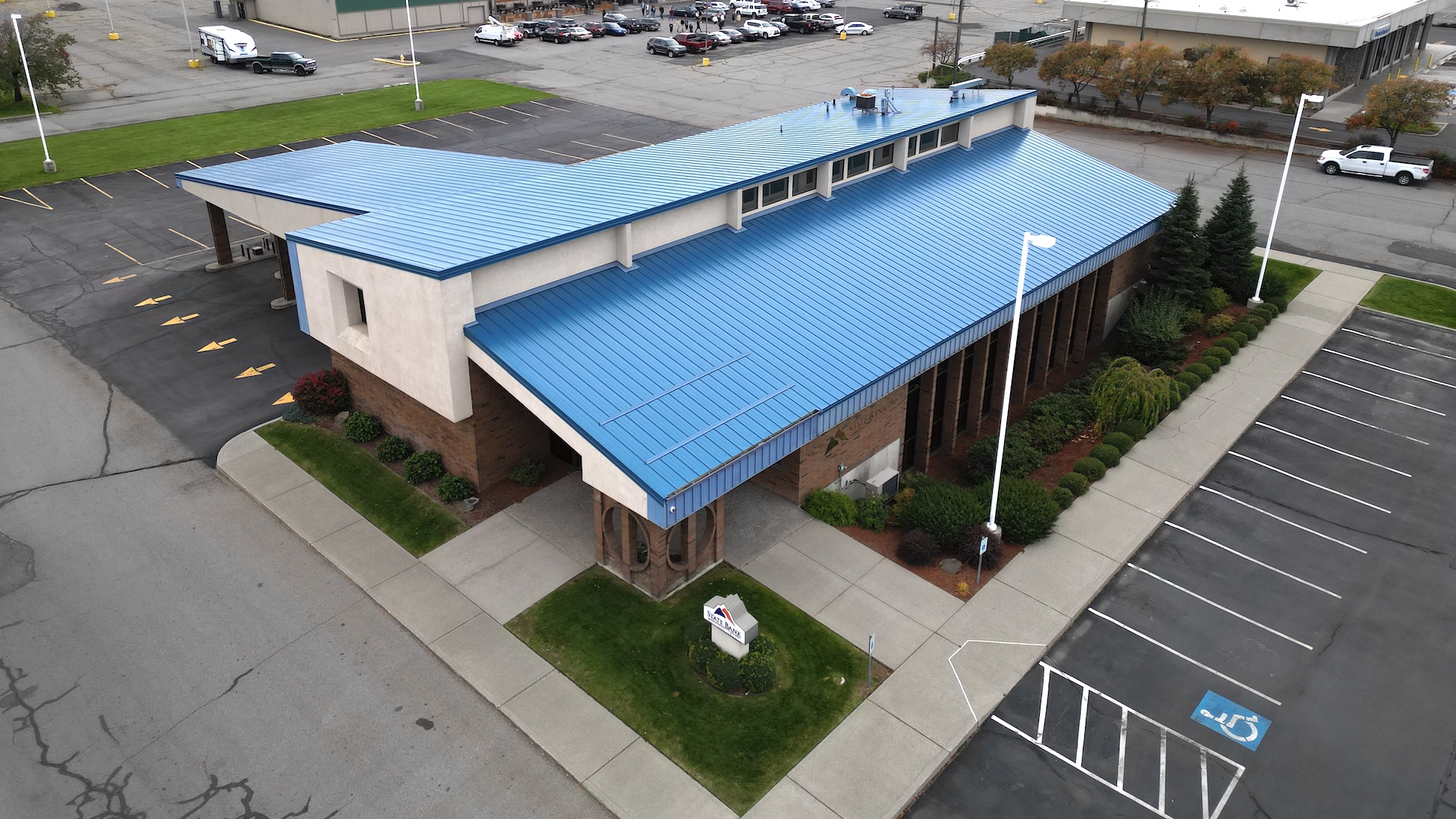 State Bank NW, Spokane Valley Branch After Metal Roof Replacement Project Completion